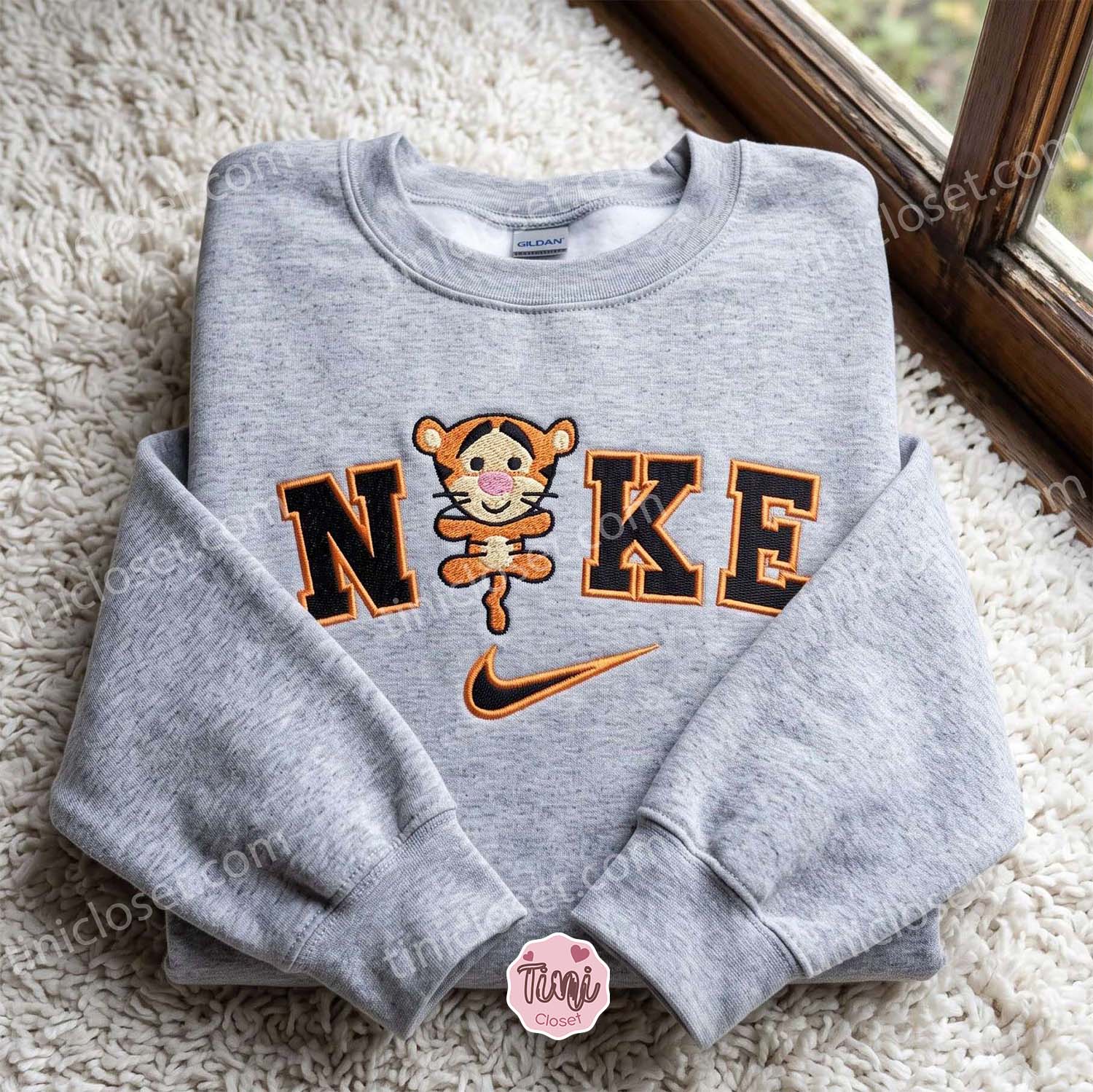 Cute Cartoon Tigger Embroidered Sweatshirt, Disney Embroidered Hoodie, Cozy Gifts For Girlfriend