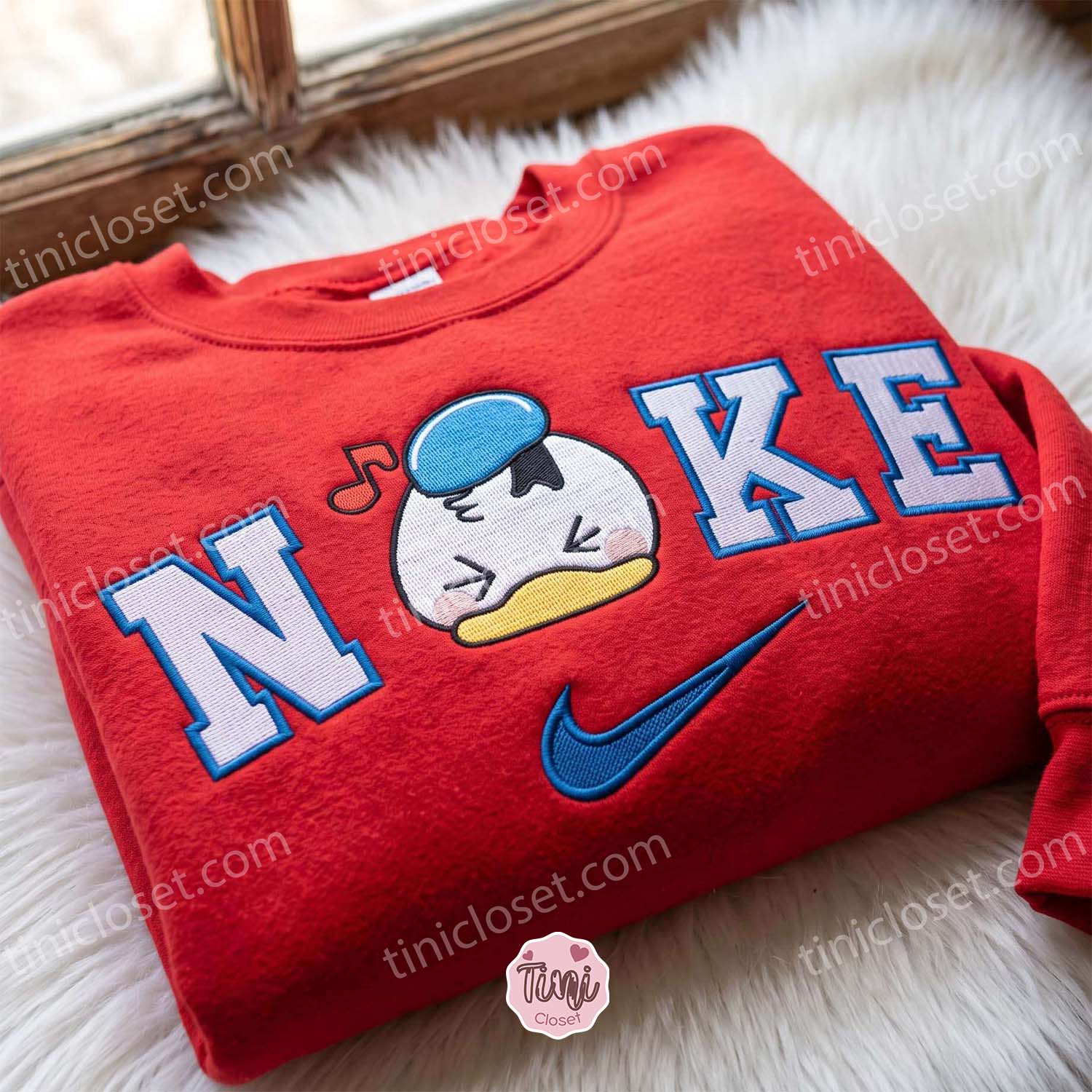 Donald Duck Embroidered Hoodie, Cute Disney Embroidered Sweatshirt, Matching Couple Aesthetic Shirt