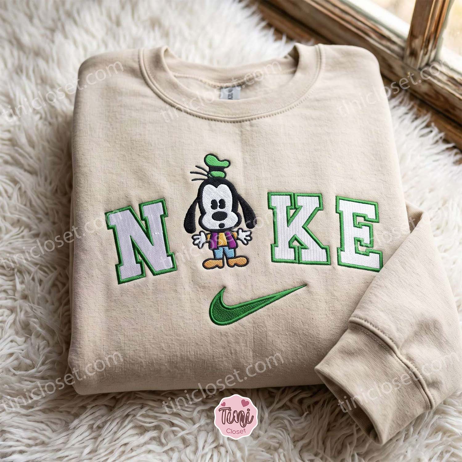 Goofy Embroidered Sweatshirt, Cute Disney Inspired Character Hoodie, Cozy Gifts For Girlfriend