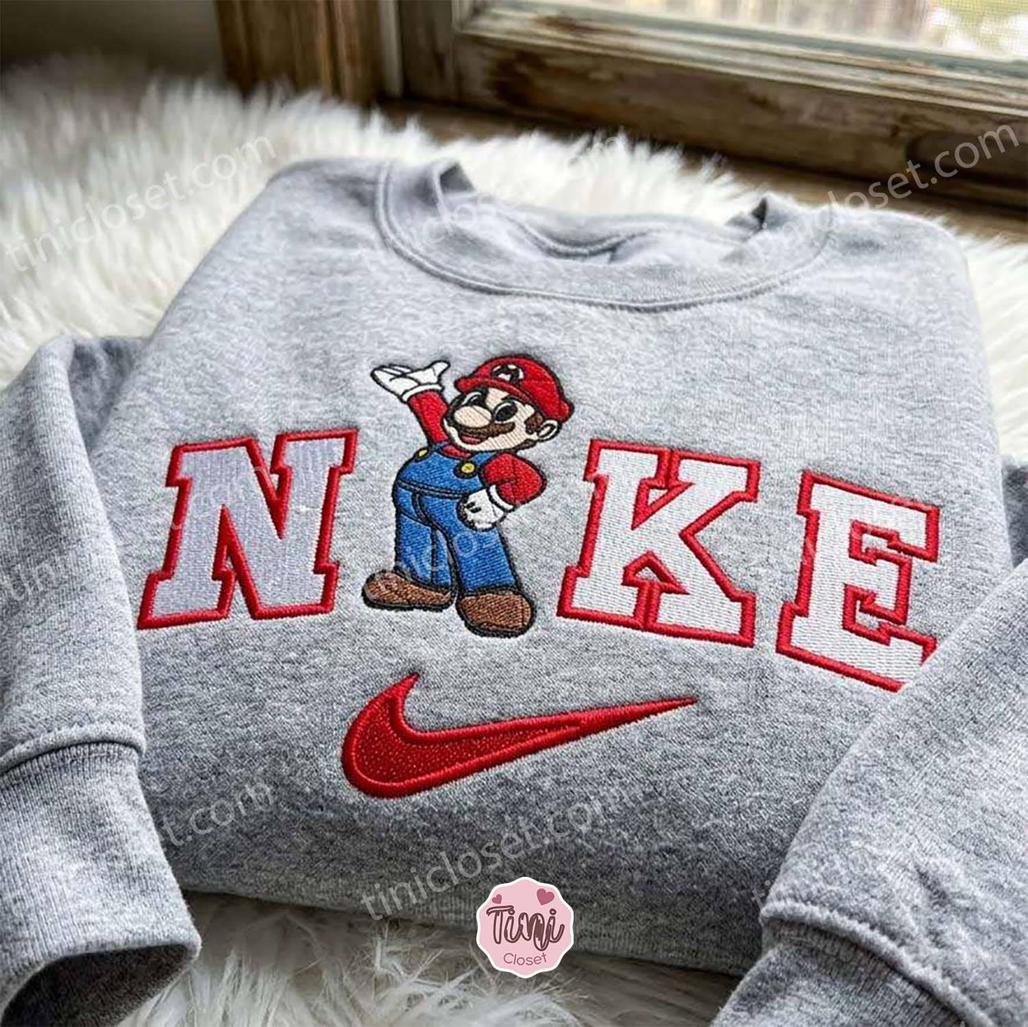 Mario Embroidered Sweatshirt, Gamer Couple Hoodies, Bestie Matching Shirts