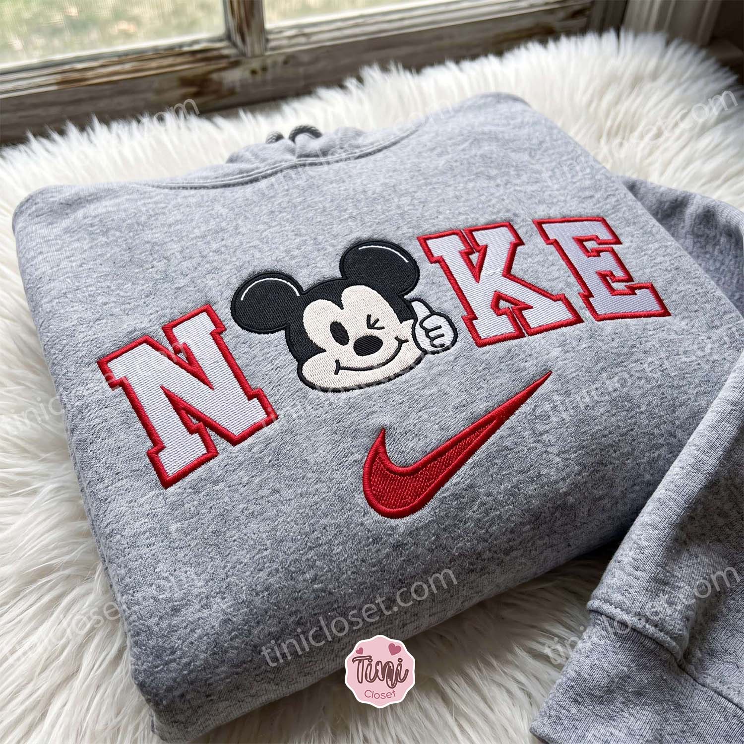 Mickey Mouse Embroidered T-shirt, Disney Embroidered Shirt, Cartoon Character Crewneck, Cozy Unisex Pullover Mickey Mouse Embroidered T-shirt, Disney Embroidered Shirt, Cartoon Character Crewneck, Cozy Unisex Pullover