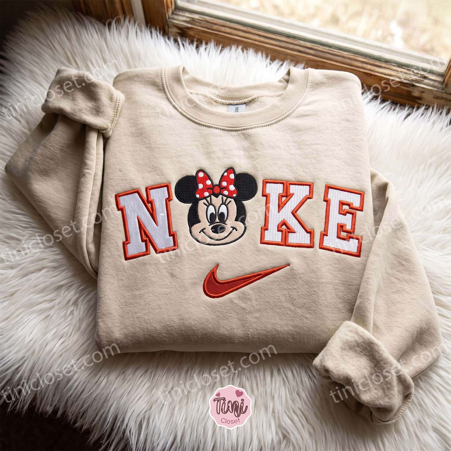 Smiling Minnie Mouse Embroidered Hoodie, Disney Gifts for Family, Galentine Gift Ideas