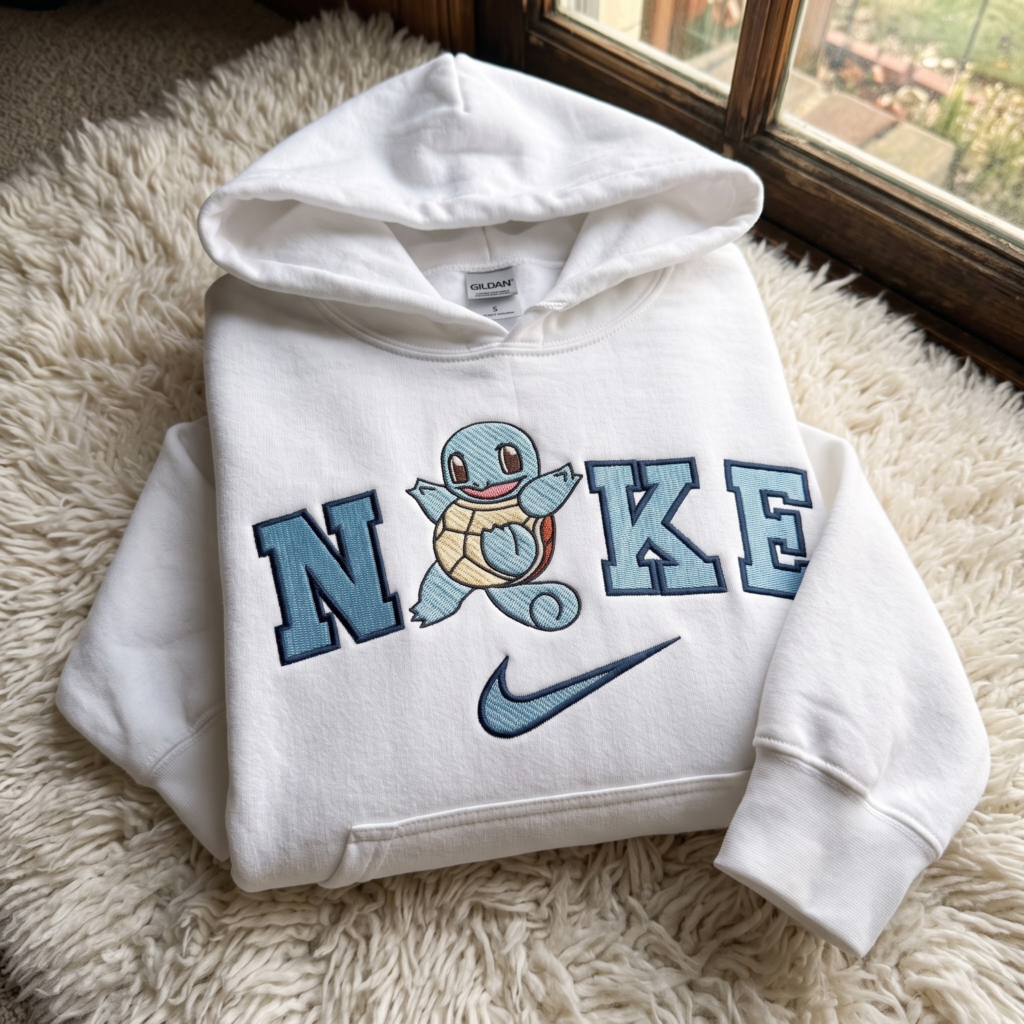 Squirtle Embroidered Sweatshirt, Pokemon Embroidered Hoodie, Unique Gifts for Family