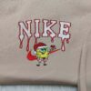 Spongebob Santa Hat Sweatshirt, Cartoon Embroidered Hoodie, Family Christmas Gift Ideas