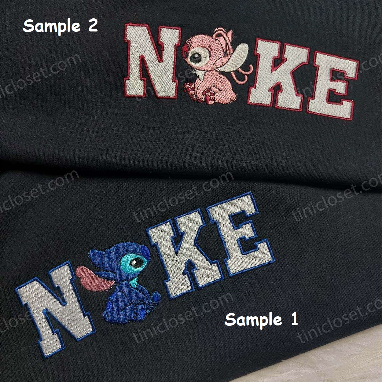 Stitch X Angel Matching Couple Embroidered Sweatshirt Disney Shirt