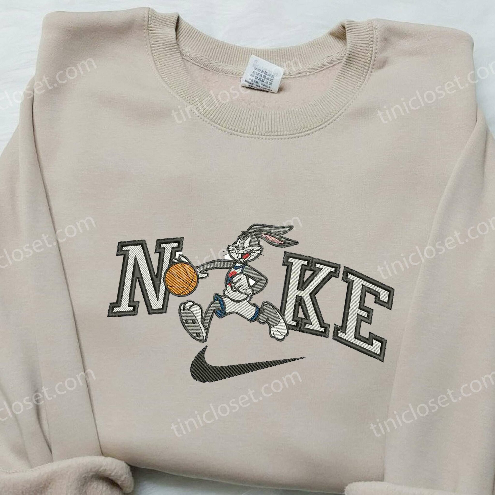 Bugs Bunny Basketball x Nike Swoosh Embroidered Shirt, Custom Nike