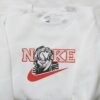 Chucky x Nike Swoosh Embroidered Shirt, Child’s Play Embroidered Shirt, Custom Nike Embroidered Shirt
