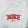 Red Devil x Nike Embroidered Shirt, Halloween Embroidered Shirt, Custom Nike Embroidered Shirt