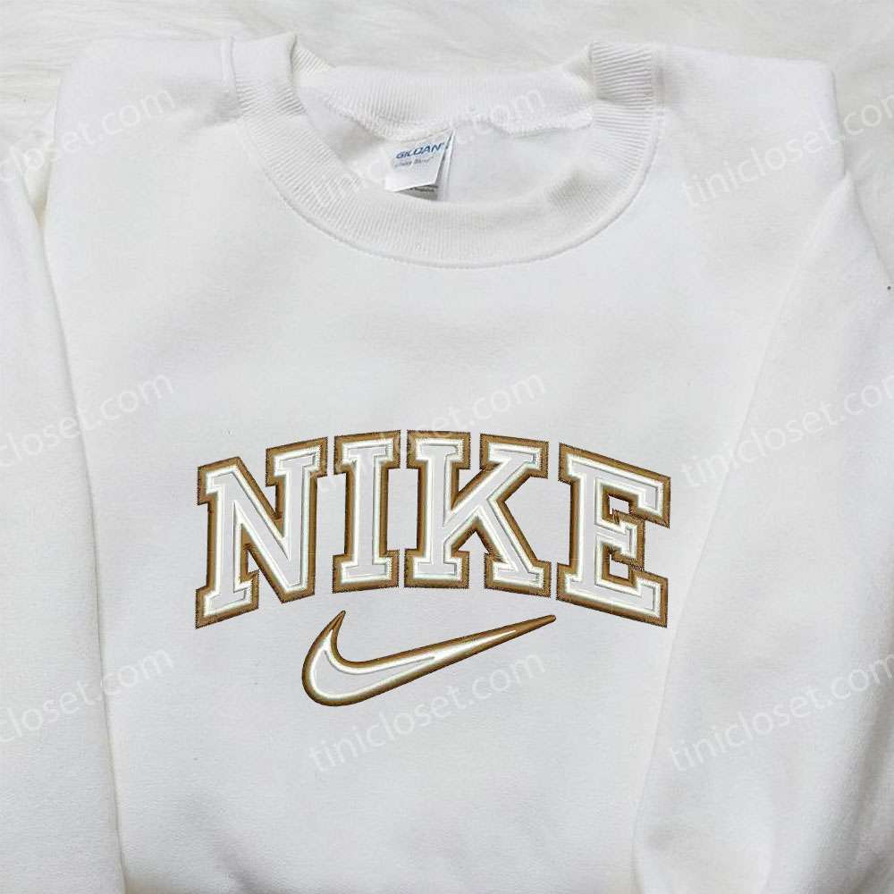 Nike spellout embroidered discount sweatshirt