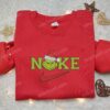 Grinch with Christmas Hat Embroidered Shirt, The Grinch Embroidered Shirt, Best Christmas Gifts