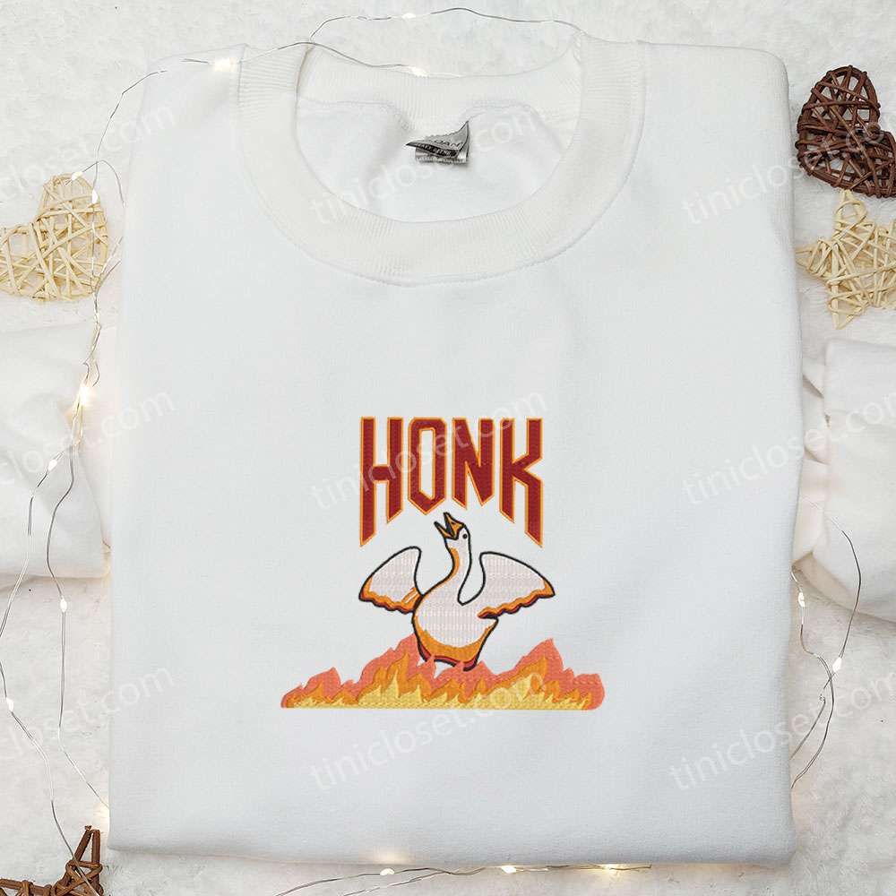 Angry Silly Goose Honk Embroidered Shirt, Animal Embroidered Shirt, Funny Embroidered Shirt