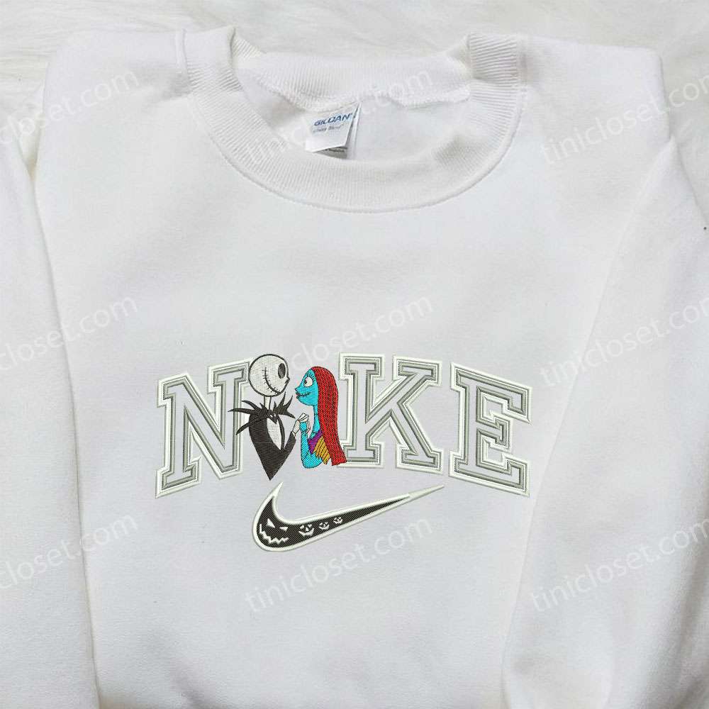 Nike x Jack Sally Embroidered Shirt, Nike Inspired Embroidered Shirt, Halloween Embroidered Shirt