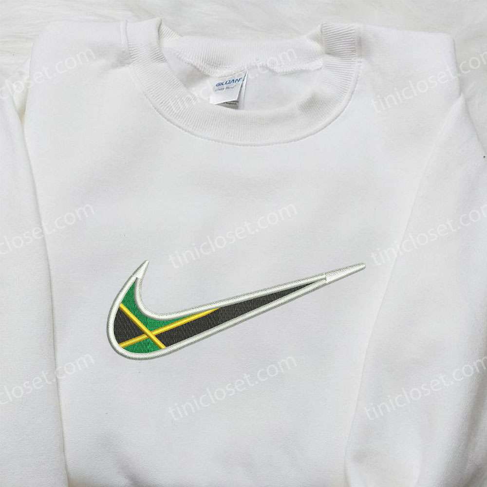 Nike x Jamaican Embroidered Shirt, Nike Inspired Embroidered Shirt, National Day Gifts