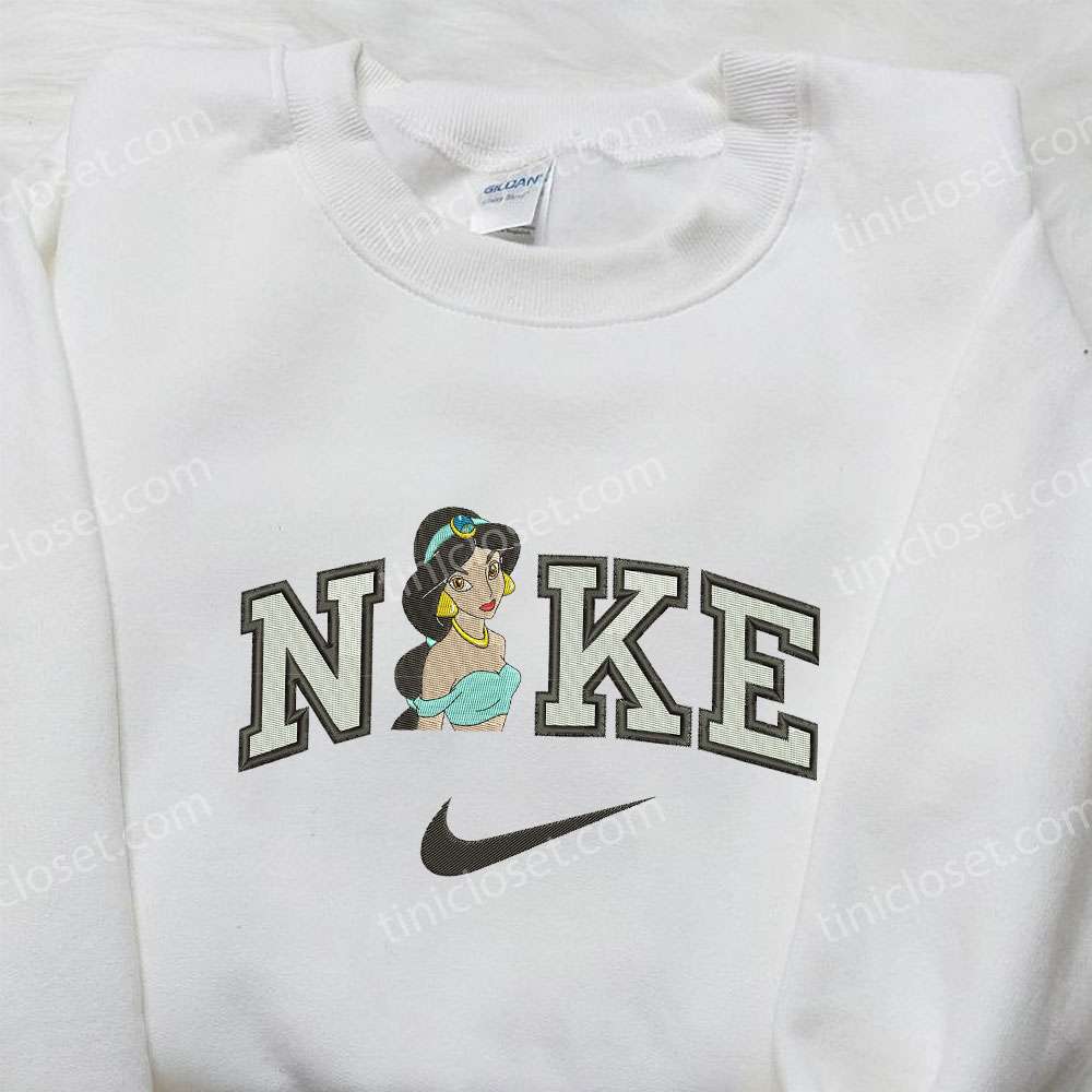 Nike x Jasmine Embroidered Shirt, Disney Princess Embroidered Shirt, Nike Inspired Embroidered Shirt