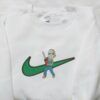 Nike Swoosh x Jason Voorhees Embroidered Shirt, Horror Movie Embroidered Shirt, Halloween Embroidered Shirt