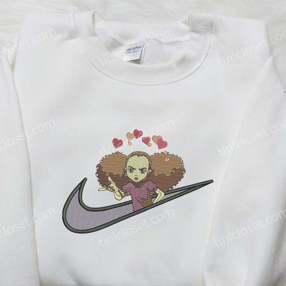 Nike x Jazmine Dubois Embroidered Shirt, The Boondocks Embroidered Shirt, Nike Inspired Embroidered Shirt