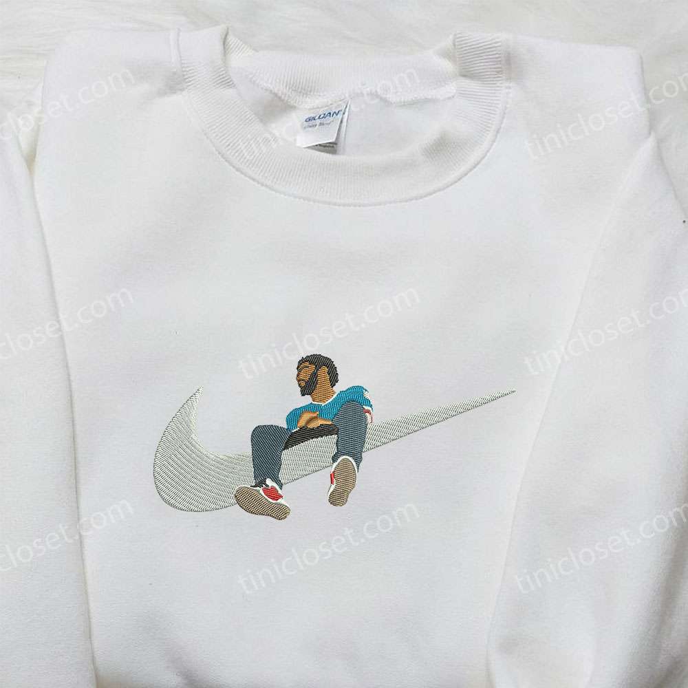 Nike x J. Cole Embroidered Shirt, Celebrity Embroidered Shirt, Nike Logo Embroidered Shirt