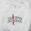 Nike x Knife Ghost Embroidered Shirt, Nike Inspired Embroidered Shirt, Halloween Embroidered Shirt