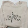 Nike x Knife Pennywise Embroidered Shirt, Nike Inspired Embroidered Shirt, Halloween Embroidered Shirt