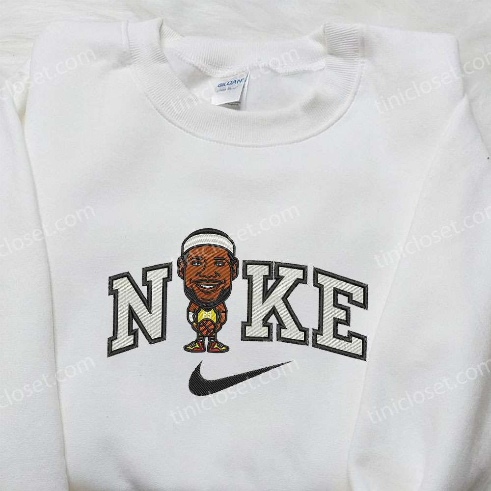 Nike x Lebron James Embroidered Shirt, Los Angeles Lakers Embroidered Shirt, NBA Embroidered Shirt