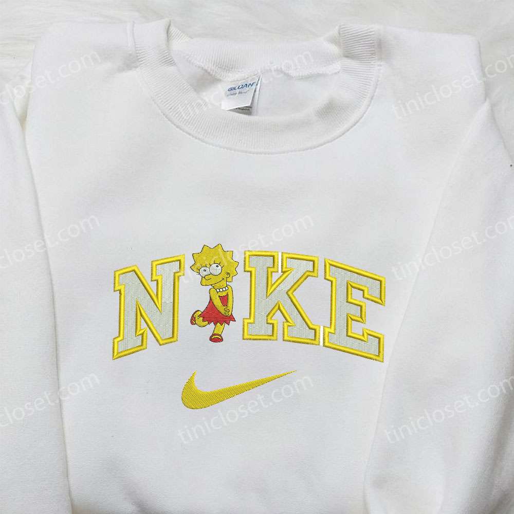 Nike x Lisa Marie Simpson Embroidered Shirt, The Simpson Embroidered Shirt, Cartoon Embroidered Shirt