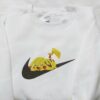 Pikachu Embroidered Sweatshirt, Pokemon Swoosh Crewneck, Custom Anime Pullover, Cute Gift for Her and Him