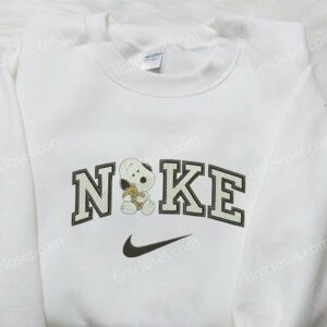 Snoopy and Bear x Nike Embroidered Sweatshirt, Peanuts Cartoon Embroidered  Shirt, Nike Inspired Embroidered Shirt - Small Gifts Great Love
