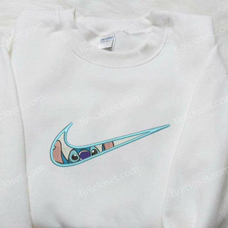 Stitch x Nike Swoosh Embroidered Sweatshirt, Lilo and Stitch Cartoon