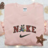 Nike x Mickey Mouse Dracula Embroidered Hoodie, Nike Inspired Embroidered Shirt, Best Halloween Gift Ideas