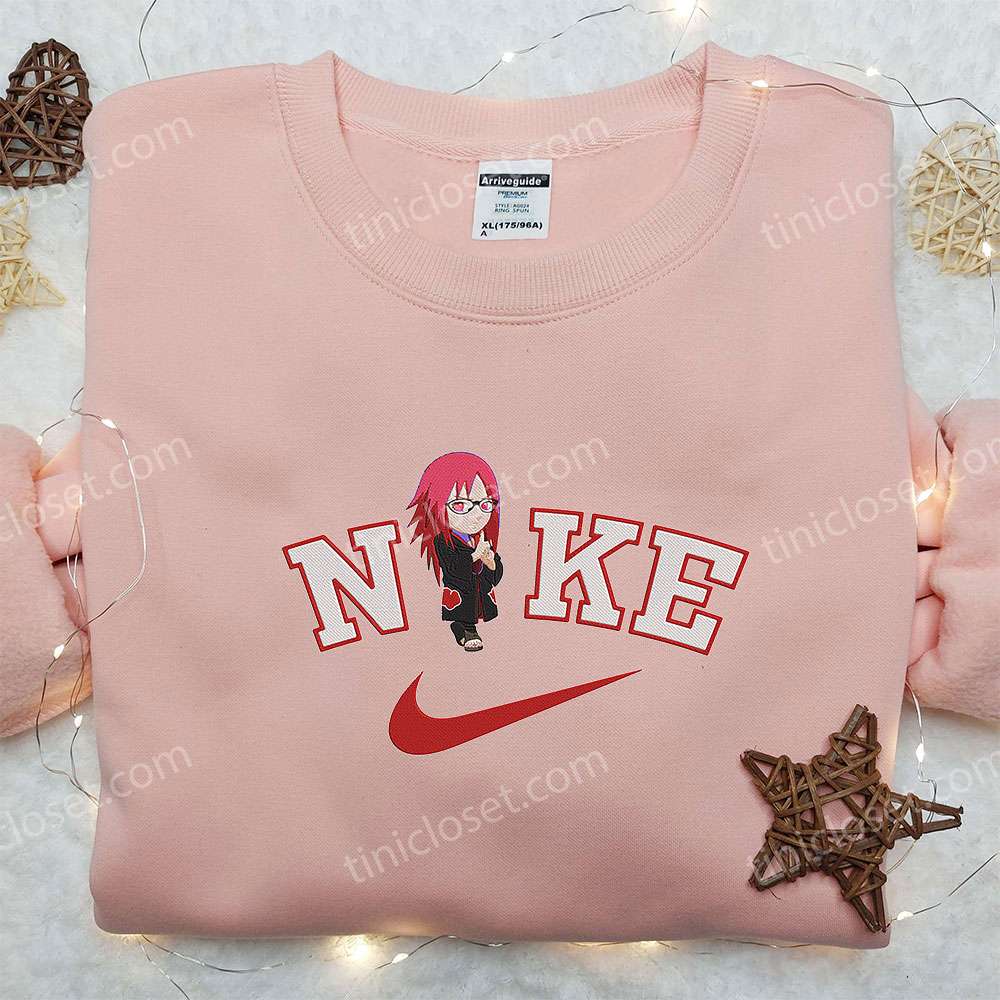 Nike x Chibi Mitsuki Embroidered Shirt, Naruto Embroidered Shirt, Nike Inspired Embroidered Shirt