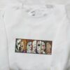 Horror Film Box Embroidered Sweatshirt, Horror Characters Embroidered Hoodie, Halloween Embroidered Shirt