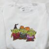 Little Green Aliens Halloween Embroidered Shirt, Halloween Embroidered Shirt, Best Halloween Gifts for Family