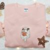 Booooks Cute Ghost Embroidered Shirt, Halloween Embroidered Shirt, Best Halloween Gifts for Family