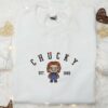 Chucky Est. 1988 Embroidered Shirt, Horror Characters Embroidered Shirt, Best Halloween Gifts for Family