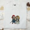 Chucky and Tiffany Embroidered Shirt, Scary Halloween Embroidered Shirt, Best Halloween Gifts for Family