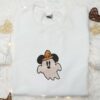 Cute Mickey Ghost Witch Hat Embroidered Shirt, Happy Halloween Embroidered Shirt, Best Halloween Gifts for Family