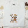 My Dog is My Boo Kawaii Ghost Puppy Embroidered Shirt, Happy Halloween Embroidered Shirt, Best Halloween Gifts for Family