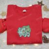 Scary Bulbasaur Pokemon Embroidered Shirt, Halloween Embroidered Shirt, Pokemon Inspired Embroidered Shirt