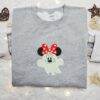 Smiling Boo Minnie Embroidered Shirt, Disney Halloween Embroidered Shirt, Best Halloween Gift Ideas