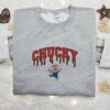 Chucky x Stitch Embroidered Shirt, Disney Halloween Embroidered Shirt, Best Halloween Gifts for Family