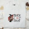 Disney Ariel Mermaid Trick or Treat Embroidered Shirt, Disney Halloween Embroidered Sweatshirt, Best Halloween Gifts Ideas for Family