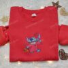 Stitch Cosplay Devil Embroidered Sweatshirt, Disney Halloween Embroidered Hoodie, Best Halloween Gifts Ideas