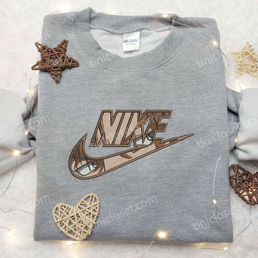 Nike x Levi Ackerman Eyes Embroidered Shirt Attack On Titan Embroidered Shirt Nike Inspired Embroidered Shirt 5