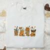 Drink Pumpkins Halloween Embroidered Hoodie, Cool Halloween Embroidered Sweatshirt, Amazing Halloween T-shirt