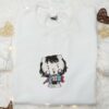 Eddie Munson Stranger Things x Hello Kitty Embroidered Sweatshirt, Horror Movie Character Embroidered Shirt, Halloween Shirt Ideas