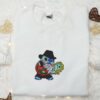 Freddy Krueger x Stitch Doll Embroidered Sweatshirt, Silhouette Horror Movies Embroidered Hoodie, Disney Halloween Gifts