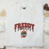 Freddy Krueger x Stitch Embroidered Sweatshirt, Silhouette Horror Movies Embroidered Hoodie, Disney Halloween Gifts