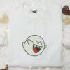 Super Mario Boo Ghost Embroidered Sweatshirt, Adorable Halloween Shirt, Best Halloween Gifts