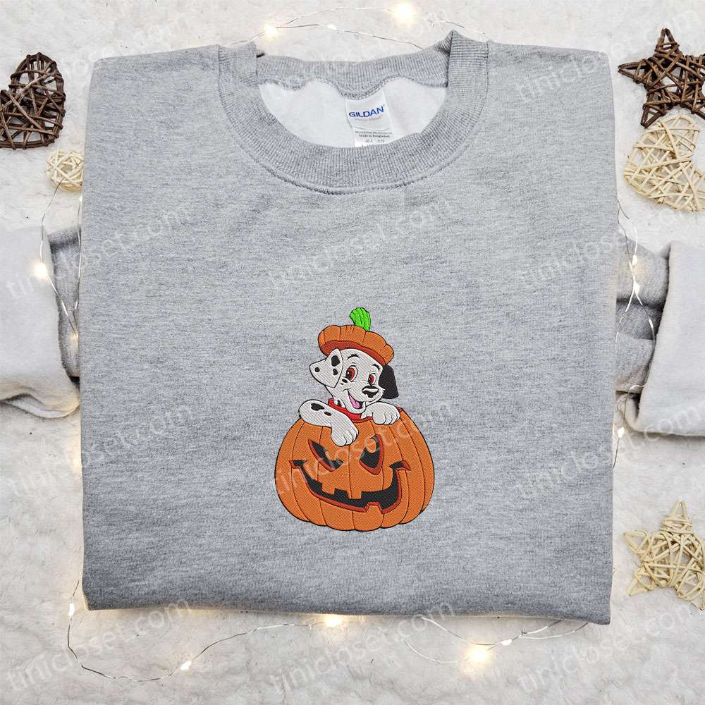 Dalmatian Halloween Pumpkin Embroidered Shirt Cute Halloween Embroidered Shirt Best Halloween Gift Ideas 5 1