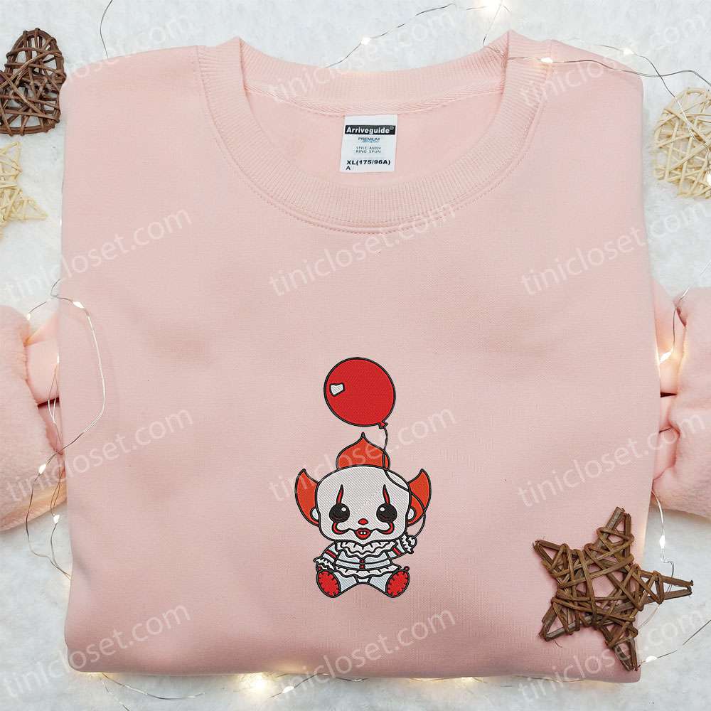 Baby Clown IT Baloon Embroidered Sweatshirt Scary Movie Embroidered Hoodie Best Halloween Gifts Ideas 2 1